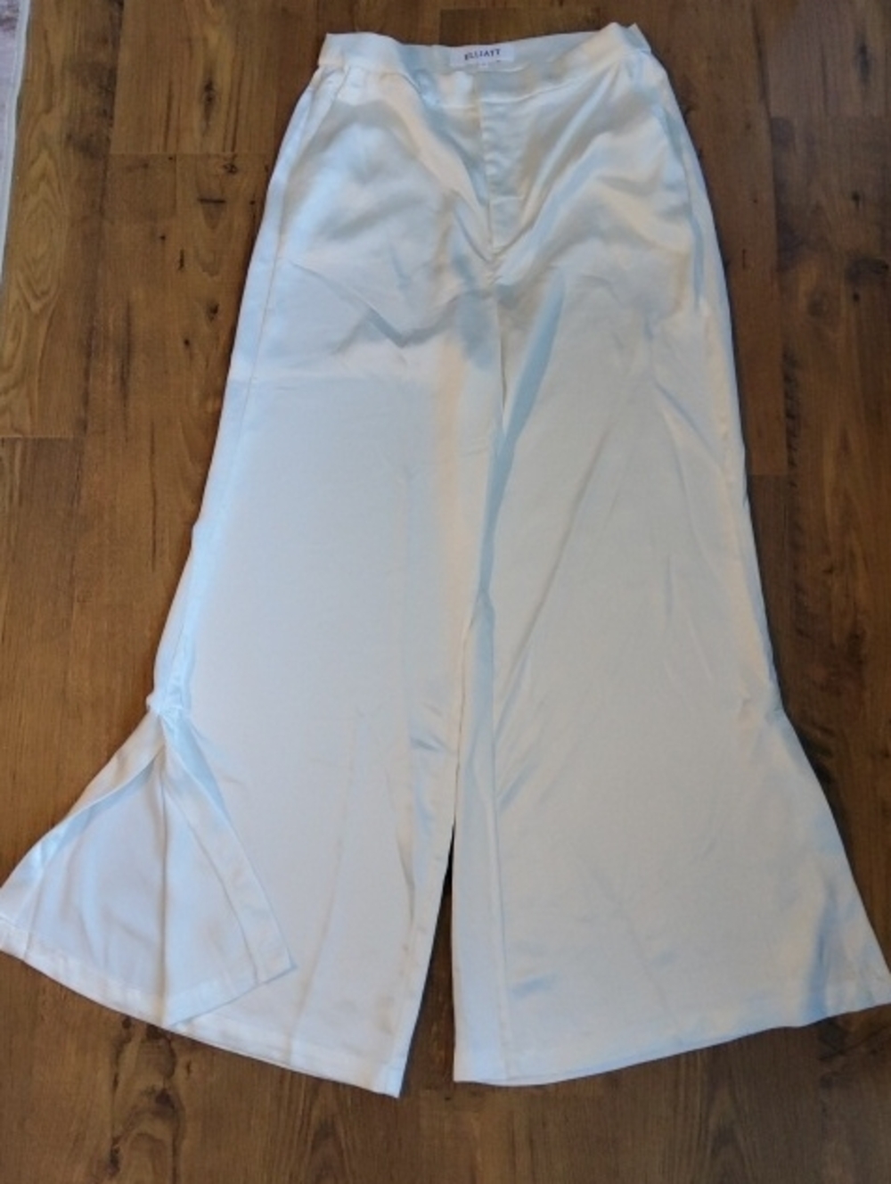 Elliatt Ivory Wide-Leg Split Hem Trousers Large Dress Pant Bridal Party Cocktail